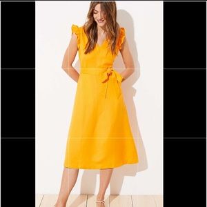 LOFT Plus Cutout Button Back Midi Dress NWT